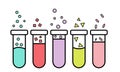 Chemical flasks with colored liquid. Vector illustration