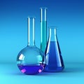 Chemical flasks with reagents Royalty Free Stock Photo