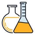 Chemical Flasks vector Chemistry colored icon or sign Royalty Free Stock Photo