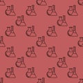 Chemical Flasks vector Chemistry seamless pattern in outline style Royalty Free Stock Photo