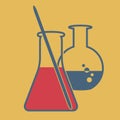 Chemical flasks, vector, flat icon