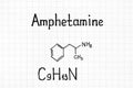 Chemical formula of Amphetamine Royalty Free Stock Photo