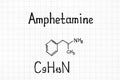 Chemical formula of Amphetamine Royalty Free Stock Photo