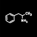 Chemical formula amphetamine doodle icon, vector illustration Royalty Free Stock Photo