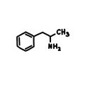 Chemical formula amphetamine doodle icon, vector illustration