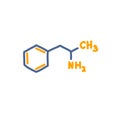 Chemical formula amphetamine doodle icon, vector illustration Royalty Free Stock Photo