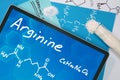 Chemical formula of Arginine .