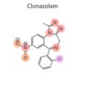 Chemical formula Clonazolam diagram