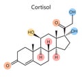 Chemical formula cortisol hormone science Royalty Free Stock Photo