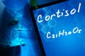 Chemical formula of cortisol Royalty Free Stock Photo