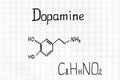 Chemical formula of Dopamine. Royalty Free Stock Photo
