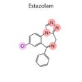 Chemical formula Estazolam diagram