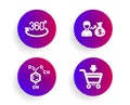 Chemical formula, Full rotation and Sallary icons set. Online market sign. Vector
