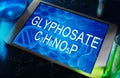 The chemical formula of glyphosate Royalty Free Stock Photo