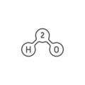 Chemical formula H2O vector icon symbol isolated on white background Royalty Free Stock Photo