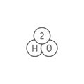 Chemical formula H2O vector icon symbol isolated on white background Royalty Free Stock Photo