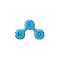 Chemical formula H2O vector icon symbol isolated on white background Royalty Free Stock Photo