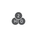 Chemical formula H2O vector icon symbol isolated on white background Royalty Free Stock Photo