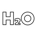 Chemical formula H2O water icon vector illustration outline style image Royalty Free Stock Photo