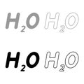 Chemical formula H2O Water set icon grey black color vector illustration flat style image Royalty Free Stock Photo