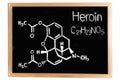 The chemical formula of Heroin Royalty Free Stock Photo