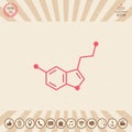 Chemical formula icon. Serotonin