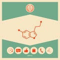 Chemical formula icon. Serotonin