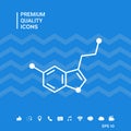 Chemical formula icon. Serotonin