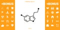 Chemical formula icon. Serotonin