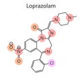 Chemical formula Loprazolam diagram