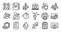 Chemical formula, Magistrates court and Copy documents line icons set. Vector