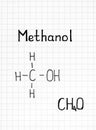 Chemical formula of Methanol.