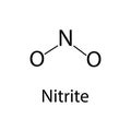 The chemical formula of nitrite. Infographics. Vector illustration on isolated background.