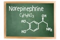 The chemical formula of Norepinephrine Royalty Free Stock Photo