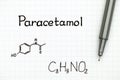 Chemical formula of Paracetamol and black pen Royalty Free Stock Photo