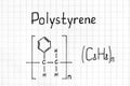 Chemical formula of Polystyrene. Royalty Free Stock Photo