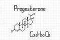 Chemical formula of Progesterone Royalty Free Stock Photo