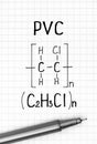 Chemical formula of PVC with black pen Royalty Free Stock Photo