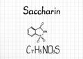 Chemical formula of Saccharin. Royalty Free Stock Photo