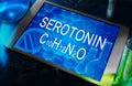 The chemical formula of serotonin Royalty Free Stock Photo