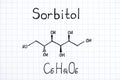 Chemical formula of Sorbitol.
