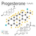 Chemical formula of a vector progesterone molecule