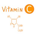 Chemical formula of vitamin C Royalty Free Stock Photo
