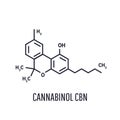 Chemical formulas of natural cannabinoids Royalty Free Stock Photo