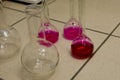Chemical glassware. Laboratory research. Close-up Royalty Free Stock Photo