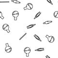 chemical glassware laboratory vector seamless pattern Royalty Free Stock Photo