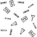 chemical glassware laboratory vector seamless pattern Royalty Free Stock Photo