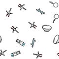 chemical glassware laboratory vector seamless pattern Royalty Free Stock Photo