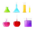 Chemical Glasswarewith Colorful Fluids