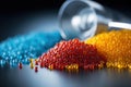 Chemical granules for industrial plastic production. plastic resin